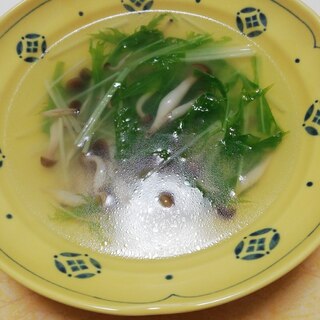 時短！しめじと水菜の中華スープ